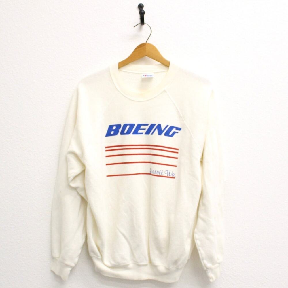 Vintage Boeing Airplane Everett Washington Sweatshirt XL